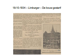 18-10-1934 – Limburger – De bouw gestart!